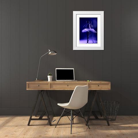 Eva White Modern Wood Framed Art Print with Double Matting by Ursula Reinke,