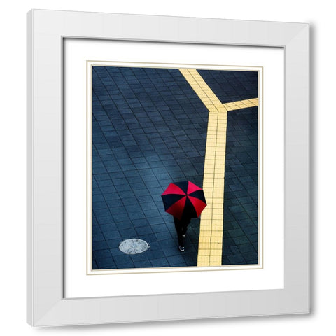 Y White Modern Wood Framed Art Print with Double Matting by Dong Hee, HAN