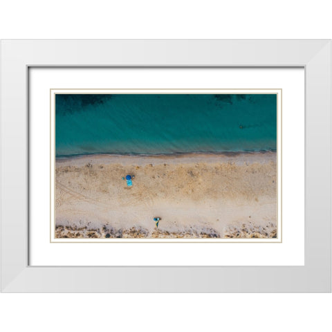 a day at the beach White Modern Wood Framed Art Print with Double Matting by Chiriaco, Carmine