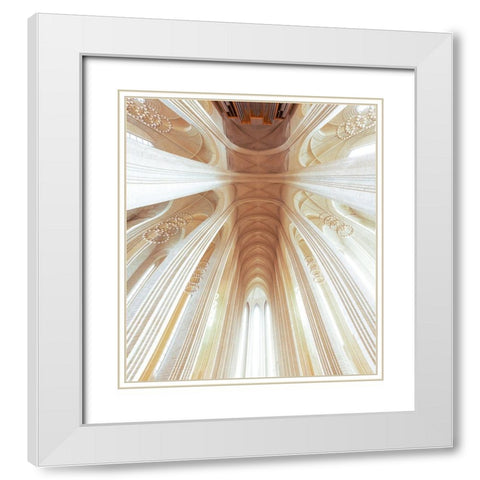 Minimal Church I White Modern Wood Framed Art Print with Double Matting by Edengalan