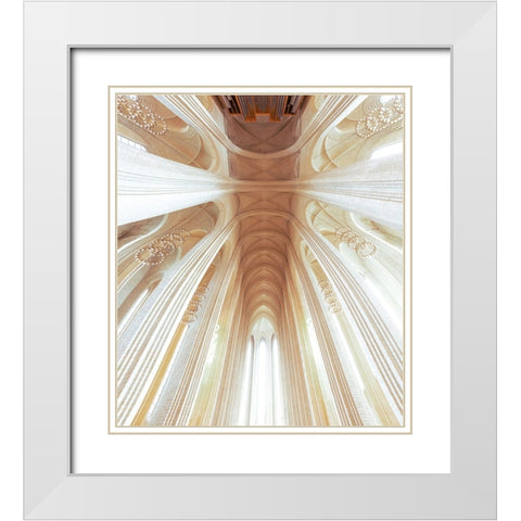 Minimal Church I White Modern Wood Framed Art Print with Double Matting by Edengalan