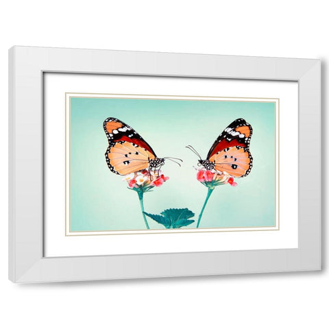 Love White Modern Wood Framed Art Print with Double Matting by Ozturk, Mustafa