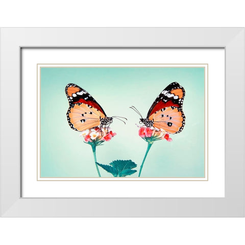 Love White Modern Wood Framed Art Print with Double Matting by Ozturk, Mustafa