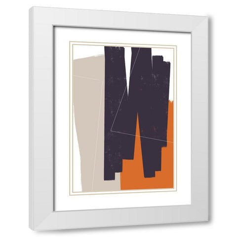 Chasing the lines White Modern Wood Framed Art Print with Double Matting by uplusmestudio