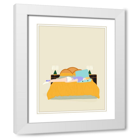 Digital Nomad White Modern Wood Framed Art Print with Double Matting by de Jai, Jota