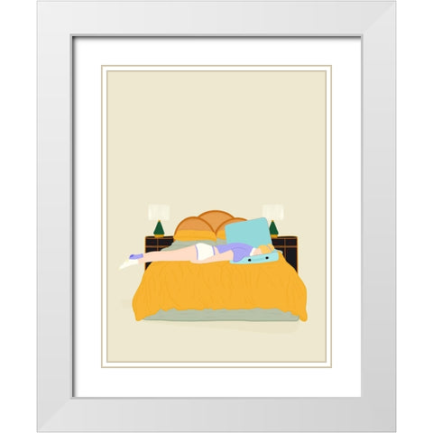 Digital Nomad White Modern Wood Framed Art Print with Double Matting by de Jai, Jota
