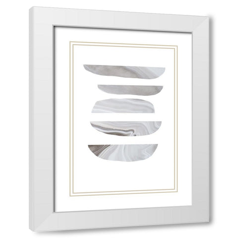 Balancia White Modern Wood Framed Art Print with Double Matting by uplusmestudio