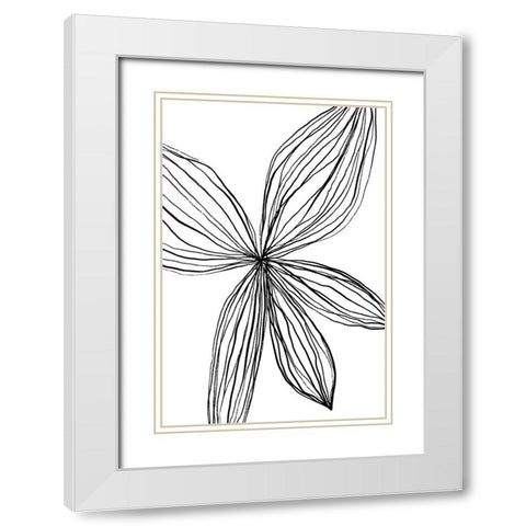 Flowerina 3 White Modern Wood Framed Art Print with Double Matting by uplusmestudio