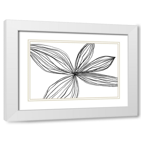Flowerina 3 White Modern Wood Framed Art Print with Double Matting by uplusmestudio