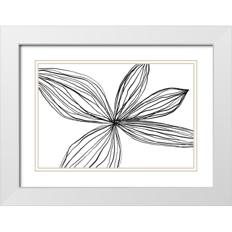 Flowerina 3 White Modern Wood Framed Art Print with Double Matting by uplusmestudio