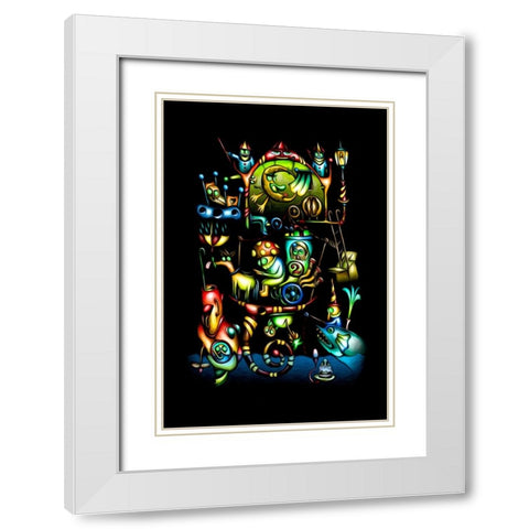 A mushroom cabbie-at sea - No. 3 White Modern Wood Framed Art Print with Double Matting by Kulik, Rafal