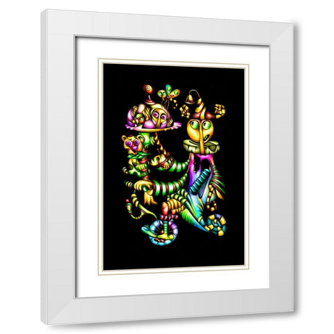 Dish of the day - crazy waiter White Modern Wood Framed Art Print with Double Matting by Kulik, Rafal