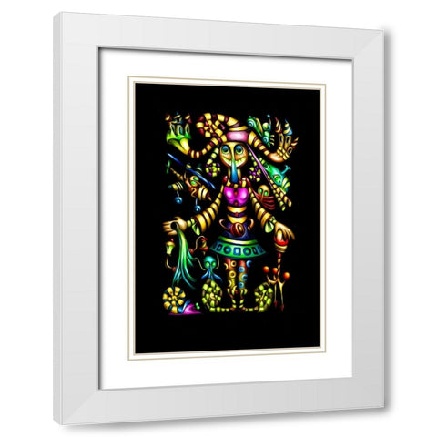 Miss alluring-strange conversation White Modern Wood Framed Art Print with Double Matting by Kulik, Rafal