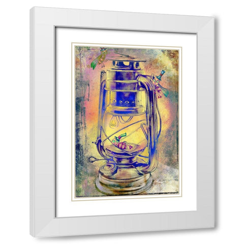 The lamp and her dream White Modern Wood Framed Art Print with Double Matting by Kulik, Rafal