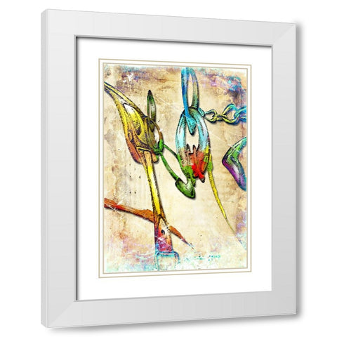Chains of happiness White Modern Wood Framed Art Print with Double Matting by Kulik, Rafal