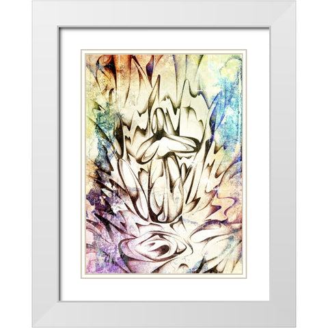 The blow flower art White Modern Wood Framed Art Print with Double Matting by Kulik, Rafal
