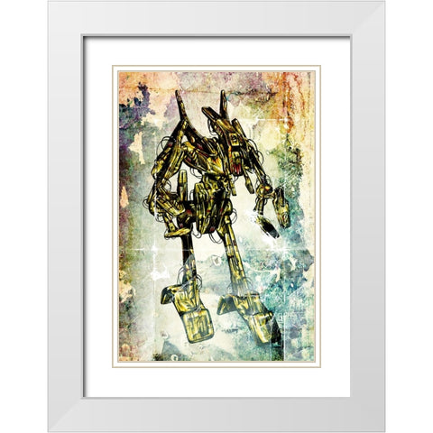 Cyborg Ree-Kaa White Modern Wood Framed Art Print with Double Matting by Kulik, Rafal