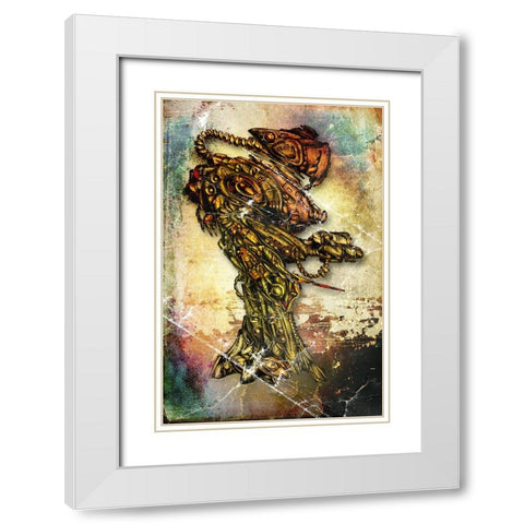 Terra-cybo 3 White Modern Wood Framed Art Print with Double Matting by Kulik, Rafal