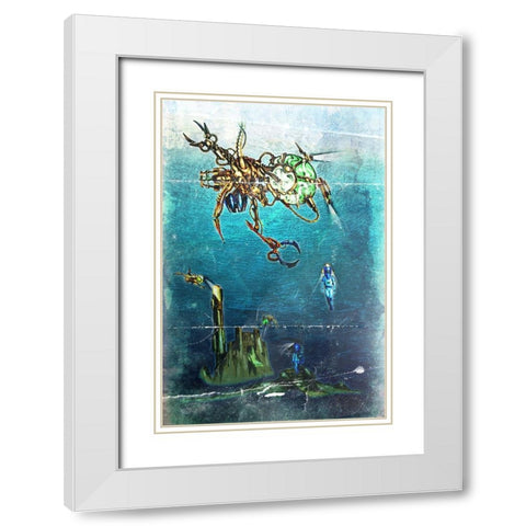 Deep 3 White Modern Wood Framed Art Print with Double Matting by Kulik, Rafal