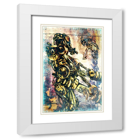 Borg T10 cyborg White Modern Wood Framed Art Print with Double Matting by Kulik, Rafal