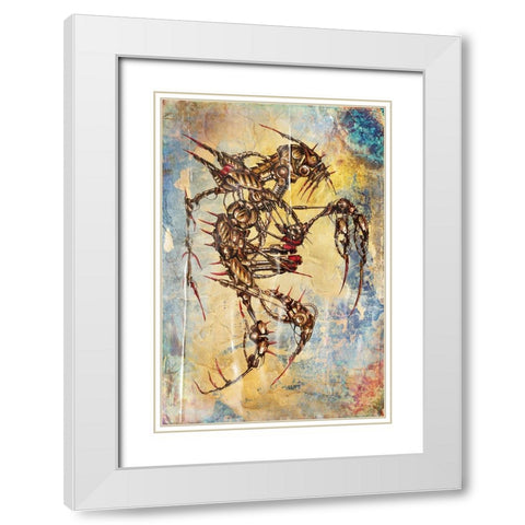 Krytion 11 White Modern Wood Framed Art Print with Double Matting by Kulik, Rafal