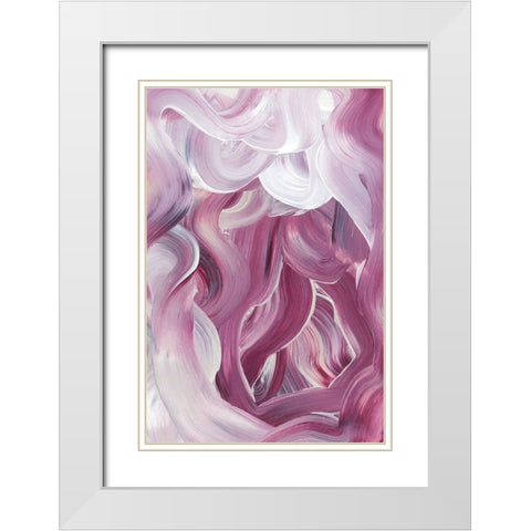 Abstract Confusion White Modern Wood Framed Art Print with Double Matting by uplusmestudio