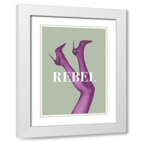 Rebel 1 White Modern Wood Framed Art Print with Double Matting by Pictufy Studio III