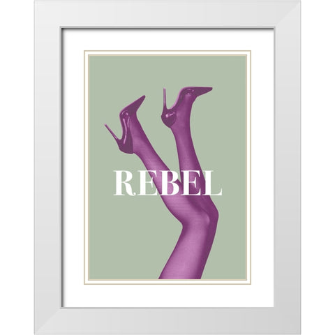 Rebel 1 White Modern Wood Framed Art Print with Double Matting by Pictufy Studio III