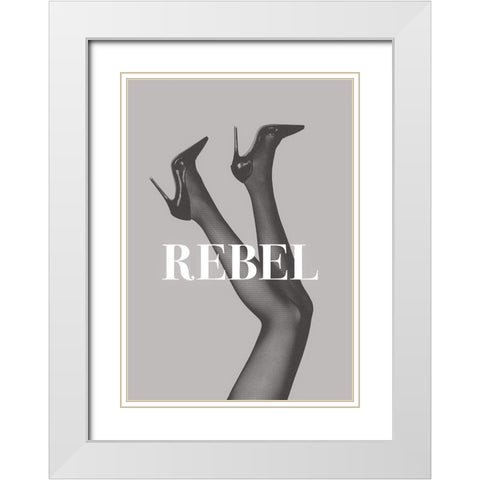 Rebel 2 White Modern Wood Framed Art Print with Double Matting by Pictufy Studio III