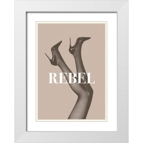 Rebel 3 White Modern Wood Framed Art Print with Double Matting by Pictufy Studio III