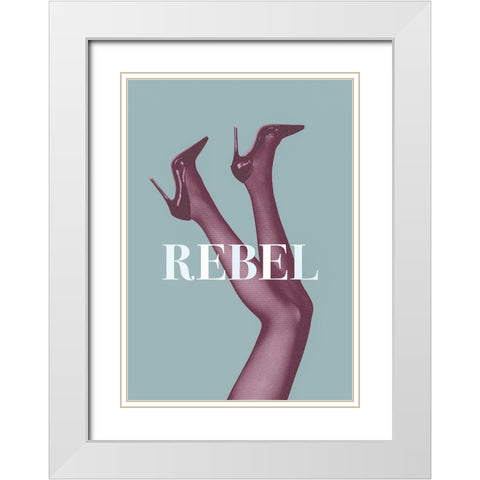 Rebel 4 White Modern Wood Framed Art Print with Double Matting by Pictufy Studio III