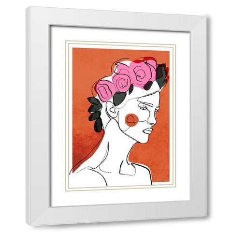 Amor White Modern Wood Framed Art Print with Double Matting by Treechild