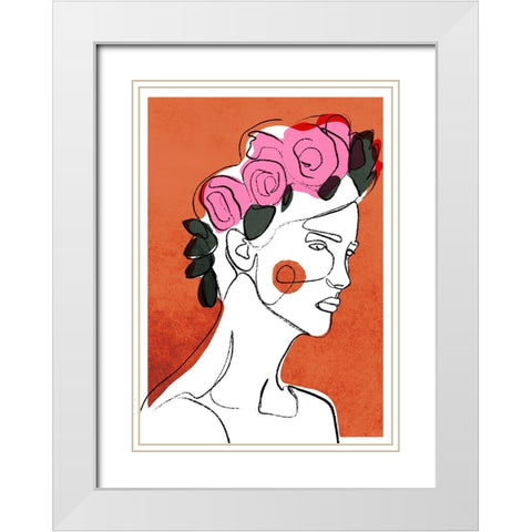Amor White Modern Wood Framed Art Print with Double Matting by Treechild