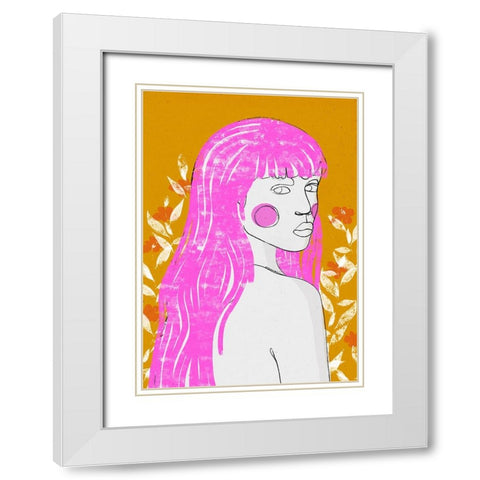 Amazone White Modern Wood Framed Art Print with Double Matting by Treechild