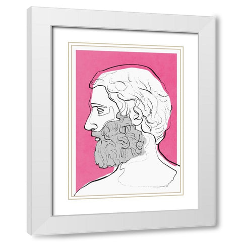 Aares White Modern Wood Framed Art Print with Double Matting by Treechild