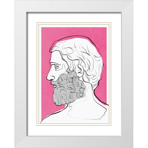 Aares White Modern Wood Framed Art Print with Double Matting by Treechild