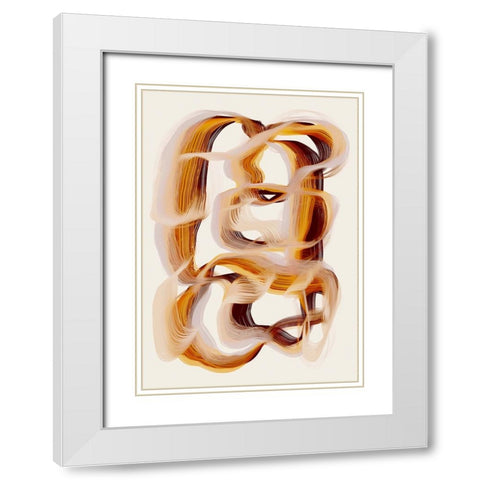 Caramel White Modern Wood Framed Art Print with Double Matting by Treechild