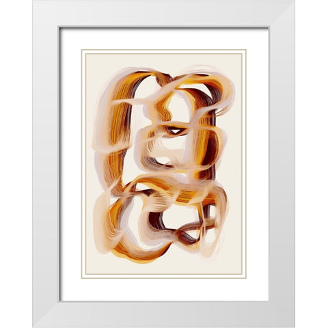 Caramel White Modern Wood Framed Art Print with Double Matting by Treechild