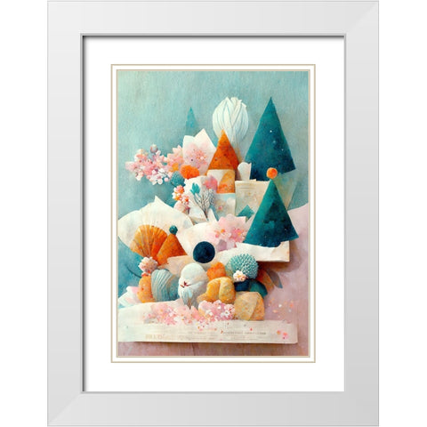 A Tiny Village White Modern Wood Framed Art Print with Double Matting by Treechild