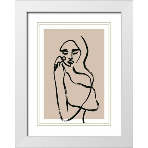 Desire White Modern Wood Framed Art Print with Double Matting by Treechild