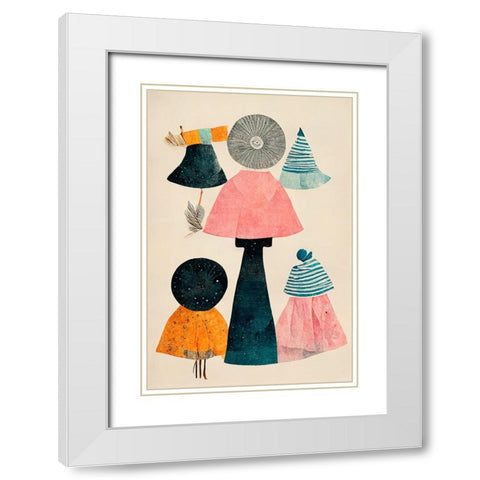 Giant Mushroom White Modern Wood Framed Art Print with Double Matting by Treechild