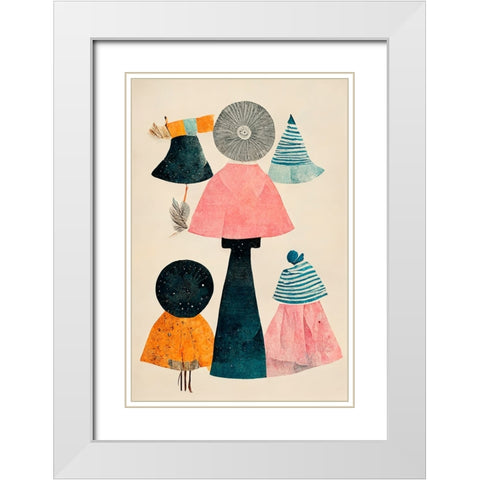 Giant Mushroom White Modern Wood Framed Art Print with Double Matting by Treechild