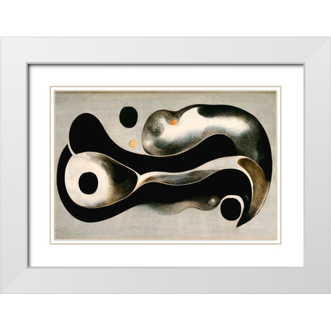 Melted Metal White Modern Wood Framed Art Print with Double Matting by Treechild