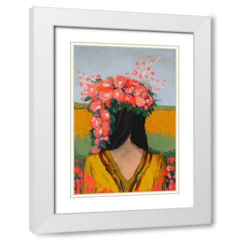 Like The First Day White Modern Wood Framed Art Print with Double Matting by Treechild