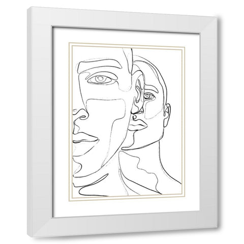 Men White Modern Wood Framed Art Print with Double Matting by Treechild
