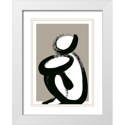 Sit And Wait White Modern Wood Framed Art Print with Double Matting by Treechild