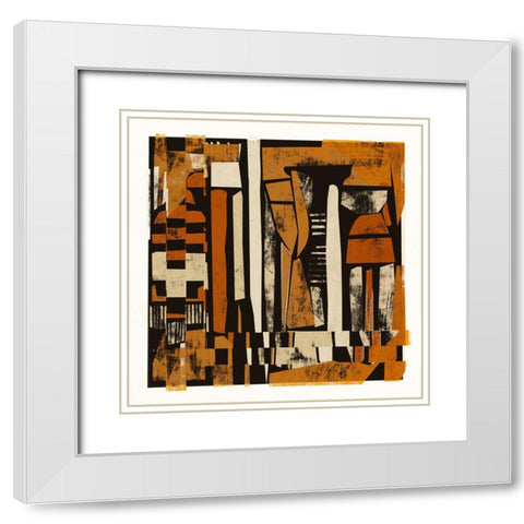 Small Pieces White Modern Wood Framed Art Print with Double Matting by Treechild
