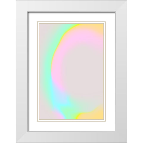 Space No 8 White Modern Wood Framed Art Print with Double Matting by Treechild