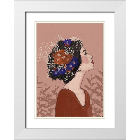 Summer Night White Modern Wood Framed Art Print with Double Matting by Treechild