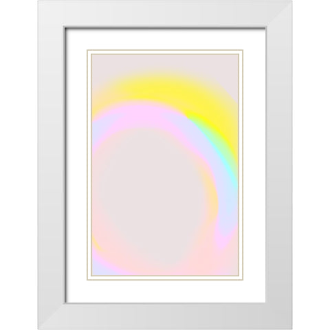 Space No 7 White Modern Wood Framed Art Print with Double Matting by Treechild